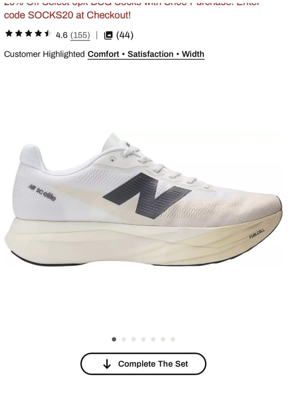 New Balance White Athletic Running Shoes with Gray Logo